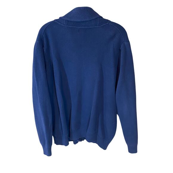 British Khaki Shawl Collar Cardigan Sweater Navy Blue Men’s XL 100% Cotton - Picture 2 of 8